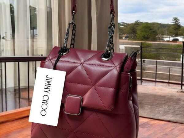 Jimmy Choo Inspired Maroon Quilted Shoulder Bag for Women | Premium Sling Handbag