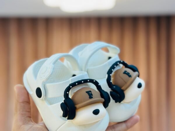 Onestall White Bear Kids Clogs | Soft Lightweight Baby Sandals