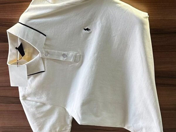 Premium White Mock Neck Half Sleeve T-Shirt for Men | Cotton Casual Wear