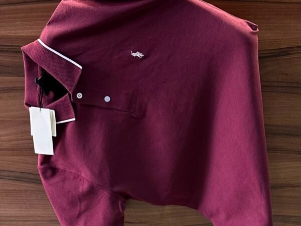 Premium Maroon High Neck Half Sleeve T-Shirt for Men | Casual Cotton Blend Regular Fit