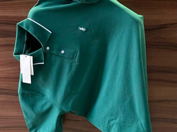 Premium Green High Neck Half Sleeve T-Shirt for Men | Casual Cotton Blend Regular Fit