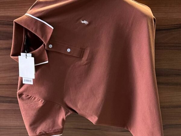 Premium Coffee Brown High Neck Half Sleeve T-Shirt for Men | Casual Cotton Blend Regular Fit