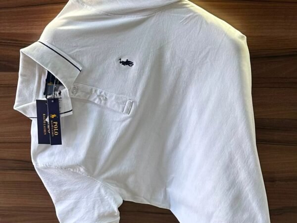 Premium White High Neck Half Sleeve T-Shirt for Men | Casual Cotton Blend Regular Fit
