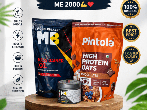 MB Mass Gainer Combo Offer MB Mass Gainer 1KG Pintola High Protein Oats 1KG MB Creatine 120G FREE