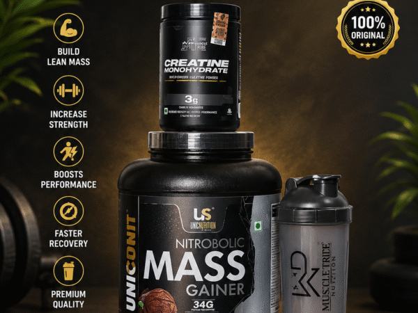 Ultimate Mass Gain Combo UN Mass Gainer 3KG MT Creatine Monohydrate 250G Premium Shaker Included FREE