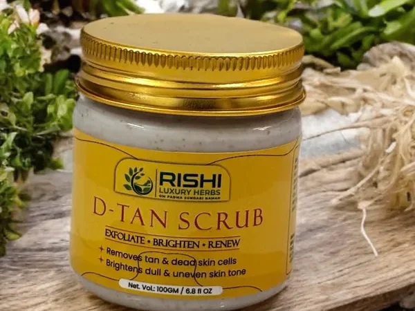 RishiFood Luxury Herbs D-Tan Scrub 200g | Herbal Tan Removal Face & Body Scrub