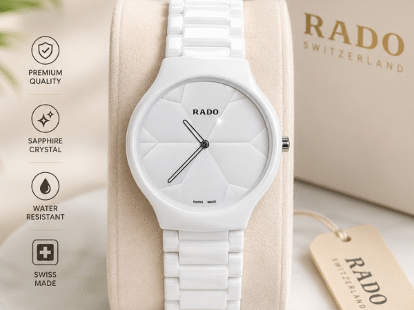 Elegant White Ceramic Style Watch for Men & Women | Premium Luxury Look Analog Wrist Watch with Stylish Dial | Fashion Watch for Party, Casual & Formal Wear