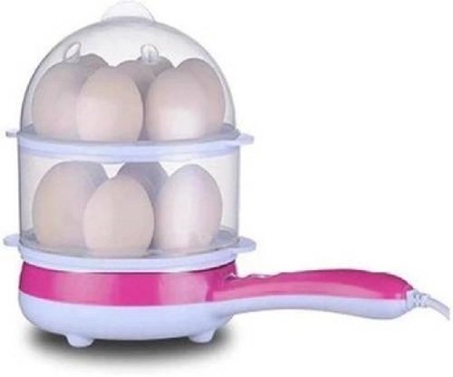 2-in-1 Egg Boiler Egg Cooker Multicolor 14 Eggs Electric Egg Steamer with Auto Shut-Off for Boiling Eggs Steaming Vegetables Momos and Healthy Breakfast Preparation