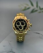 Premium Gold Chronograph Style Analog Watch for Men with Gold Metal Bracelet Available on OneStall