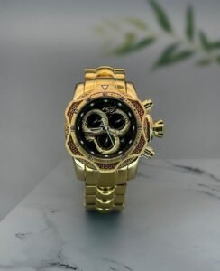 Premium Gold Chronograph Style Analog Watch for Men with Gold Metal Bracelet Available on OneStall
