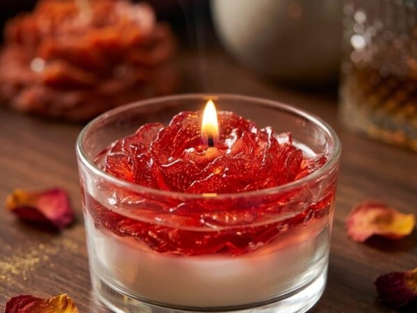 Handmade Rose Flower Candle | Decorative Floral Wax Candle for Home Decor, Gift & Festival Decoration