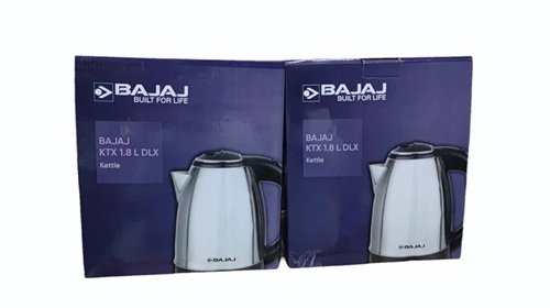 Bajaj KTX 1.8 L DLX Electric Kettle Stainless Steel Water Boiler with Auto Shut-Off Fast Boiling 1.8 Litre Cordless Tea Coffee Maker for Home Office Kitchen