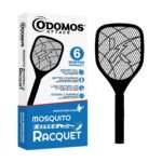 Odomos Attack Electric Mosquito Killer Racquet Rechargeable Indoor Insect Killer Bat with High Voltage Mesh USB Charging for Mosquitoes Flies and Flying Insects