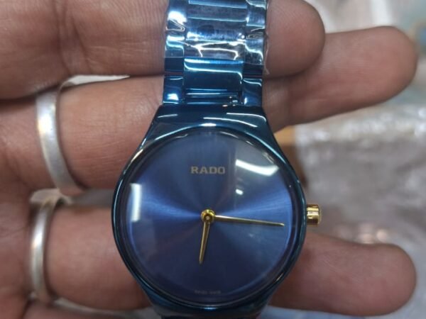 RADO-Inspired Premium Blue Stainless Steel Watch for Men | Luxury Style Analog Wrist Watch with Elegant Dial, Durable Metal Strap | Formal & Casual Fashion Watch