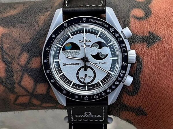 OMEGA X SWATCH Bioceramic MoonSwatch Chronograph Men's Watch | Mission to Earthphase | Premium Designer Wrist Watch