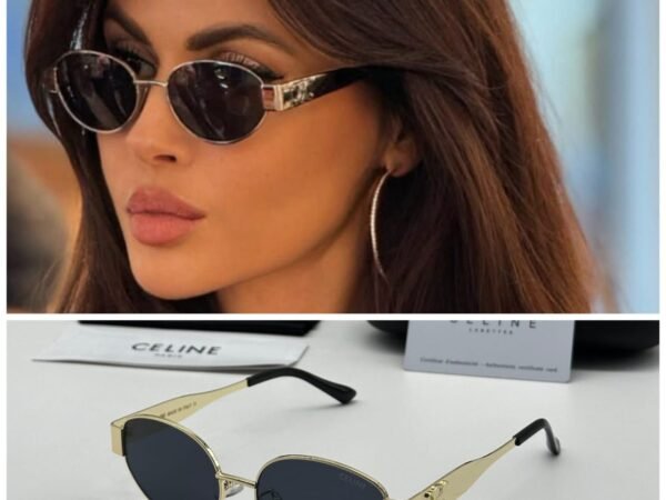 Premium Oval Metal Frame Sunglasses for Women & Men | UV Protection | Lightweight Fashion Eyewear | Gold Frame with Black Lenses