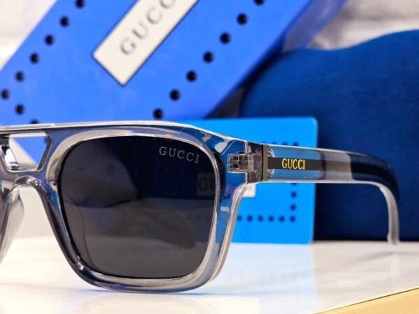 Gucci Style Transparent Grey Square Sunglasses for Men & Women | UV Protection Fashion Eyewear | Model 4951