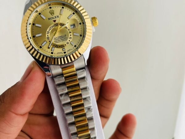 Rolex Sky Dweller Gold Champagne Watch Luxury Analog Men's Watch Reward Point Collection Available on Onestall.in
