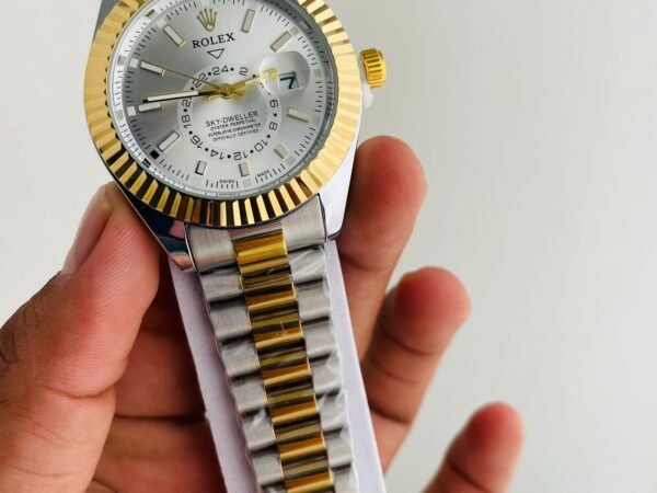 Rolex Sky Dweller White Dial Gold Watch Luxury Analog Men's Watch Reward Point Collection Available on Onestall.in