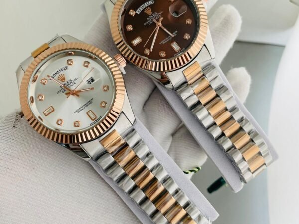 Rolex Day-Date Two Tone Couple Watch Set | Luxury Analog Watches | Rolex Reward Point