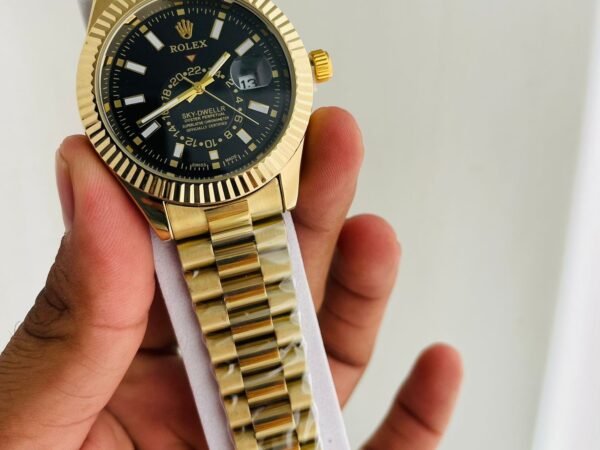 Rolex Sky Dweller Gold Watch | Luxury Gold Analog Watch | Rolex Reward Point
