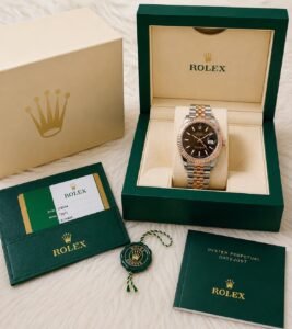 Rolex Inspired Men's Watch with Rose Gold Brown Dial 41mm Stainless Steel Jubilee Bracelet by Reward Point Available on Onestall.in