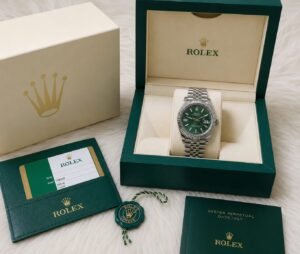 Rolex Stainless Steel Luxury Jubilee Bracelet Silver Watch with Green Dial 36mm Available on Onestall.in Reward Point