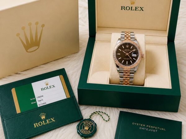 Rolex Inspired Men's Watch with Rose Gold Brown Dial 41mm Stainless Steel Jubilee Bracelet by Reward Point Available on Onestall.in