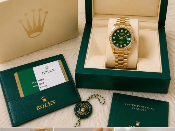 Rolex Women's Watch Stainless Steel Jubilee Bracelet Luxury Gold Green Dial Crystal Bezel 31mm | Reward Point