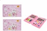Cute Painting Kit Water Color Nib Sketch Pens Set of 42 Pink with Washable Ink Non-Toxic Coloring Pens for Kids Drawing Painting School Art and Craft Supplies