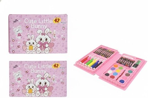 Cute Painting Kit Water Color Nib Sketch Pens Set of 42 Pink with Washable Ink Non-Toxic Coloring Pens for Kids Drawing Painting School Art and Craft Supplies