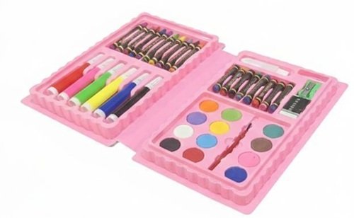 Cute Painting Kit Water Color Nib Sketch Pens Set of 42 Pink with Washable Ink Non-Toxic Coloring Pens for Kids Drawing Painting School Art and Craft Supplies