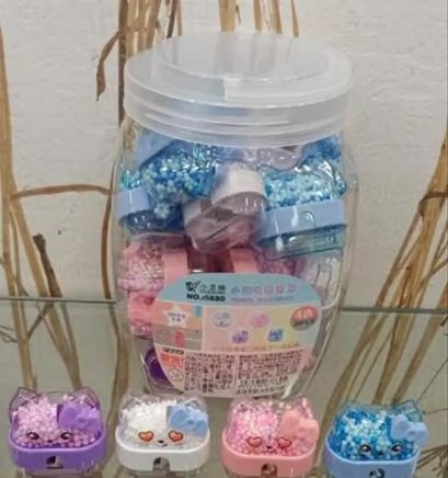 Kitty Sharpener Set of 2 Cute Cartoon Plastic Pencil Sharpener with Stainless Steel Blade for Kids School Office Stationery