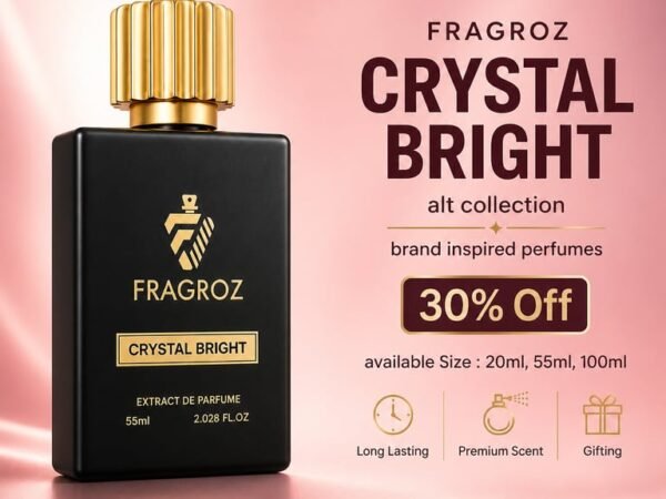 FRAGROZ Crystal Bright Perfume | Premium Alt Collection Long Lasting Eau De Parfum