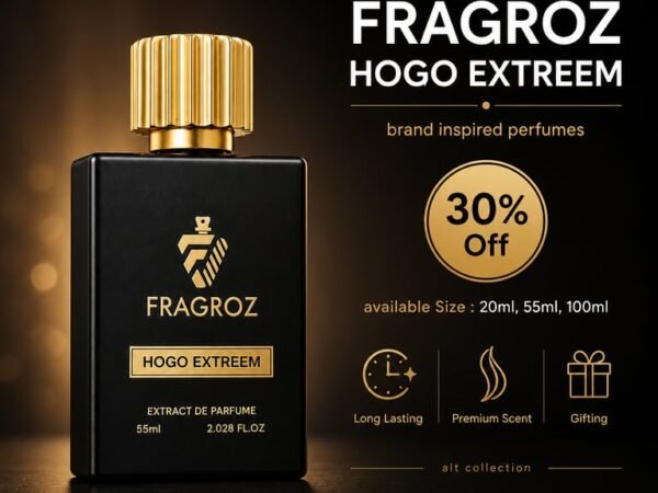 FRAGROZ Hogo Extreem Extract De Parfum | Premium Long Lasting Men's Perfume