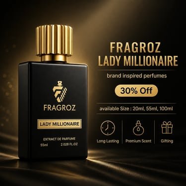 Fragroz Lady Millionaire Extract De Parfum | Premium Long Lasting Women's Perfume