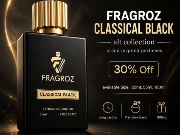 Fragroz Classical Black Perfume | Luxury Alt Collection Long Lasting Eau De Parfum